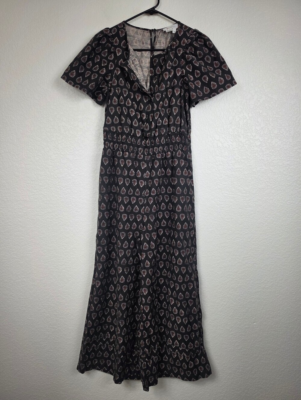 Anthropologie Printed Jumpsuit XS Black Brown